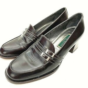 SOLD.  COLE HAAN Leather Heeled Slip On Loafers 8B